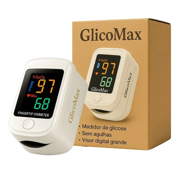 GlicoMax Medidor de Glicose a Laser e Oximetro - Portátil, Seguro e Prático